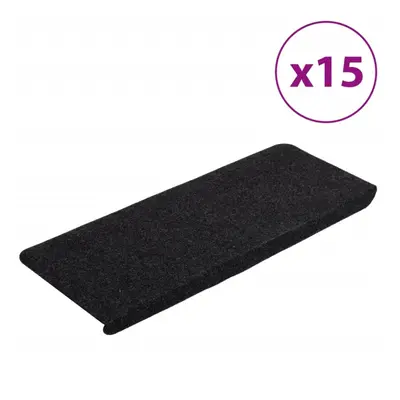 (black, x cm) vidaXL Self-adhesive Stair Mats Carpet Stair Treads Stair Step Protector Rug