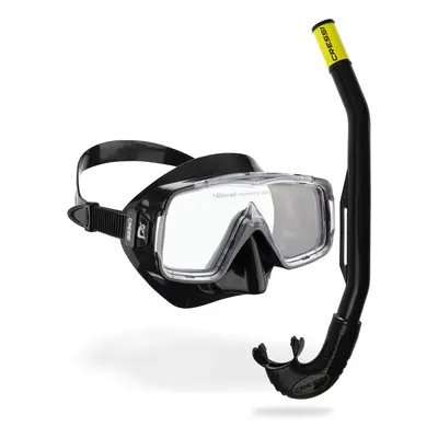 CRESSI Sirena & Island 2.0 Black/Black - Snorkeling Combo Set Mask Sirena + Snorkel Island 2.0, 