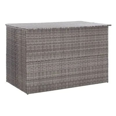 vidaXL Garden Storage Box Grey 150x100x100cm Poly Rattan Patio Outdoor Chest