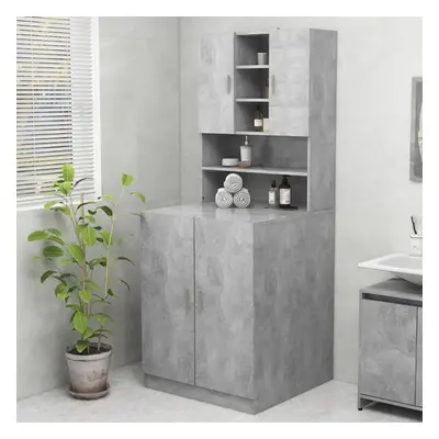 vidaXL Washing Machine Cabinet Concrete Grey Home Indoor Bathroom Storage Rack