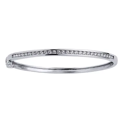 Jewelco London Girls Sterling Silver Cubic Zirconia Eternity Baby Bangle Bracelet - GVG064