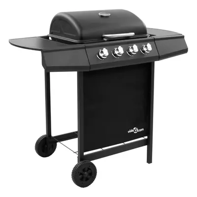 vidaXL Gas BBQ Grill with Burners Black Natural Gas Outdoor Barbecue Grills