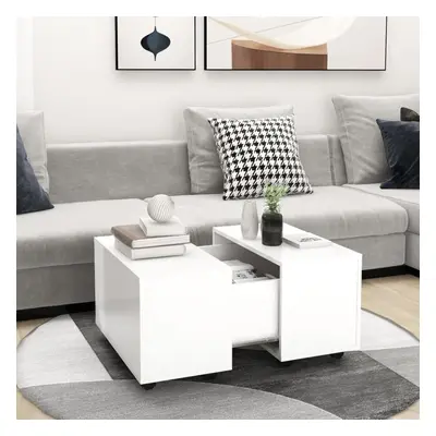 vidaXL Coffee Table White Engineered Wood Home Couch Side Center Accent Table