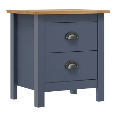 vidaXL Solid Wood Pine Bedside Cabinet Hill Grey Wooden Sideboard Bed Stand