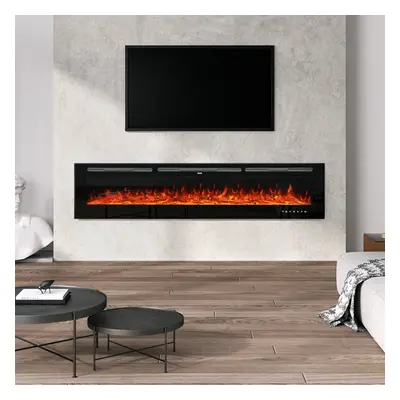 80 Inch LED Electric Fireplace Wall Insert Flame Colours