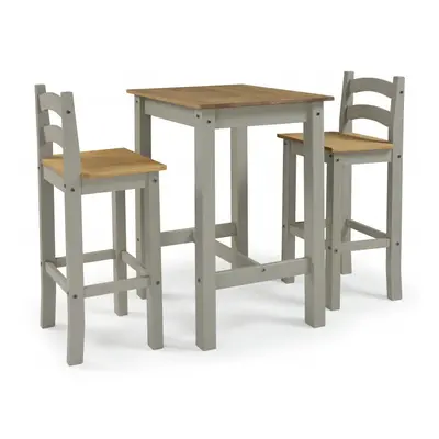 Corona Grey Wax Bistro Set Dining Furniture