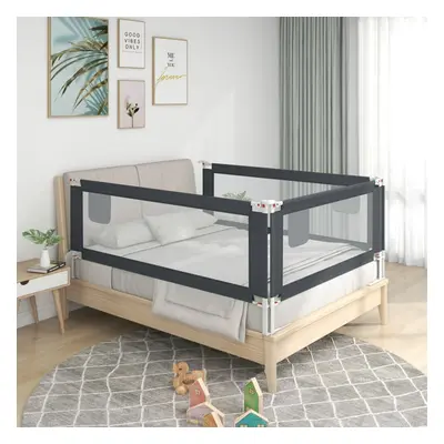 vidaXL Toddler Safety Bed Rail Dark Grey 120x25 cm Fabric Baby Cot Protection