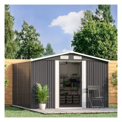 10ft x 8ft Metal Garden Shed Outdoor Storage Tool Shed