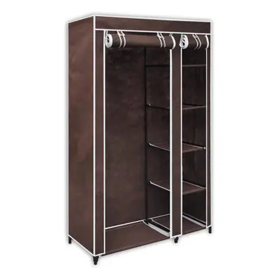 vidaXL Wardrobe Brown Fabric 110x45x175cm Cloth Shoe Storage Rack Organiser