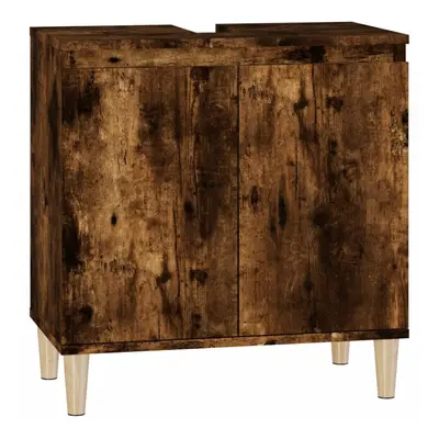 (smoked oak) vidaXL Sink Cabinet Vanity Unit Storage Under Sink Cabinet Engineered Wood