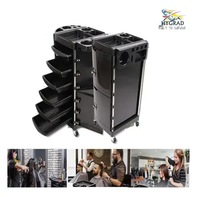 Barber Salon Hairdressing Beauty Salon Lockable Trolley Cabinet Storage Cart ABS