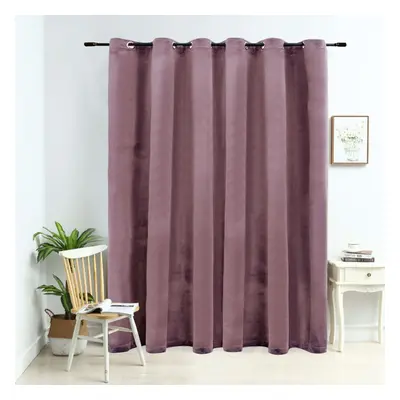 vidaXL Blackout Curtain with Metal Rings Velvet Antique Pink Blind Drapery