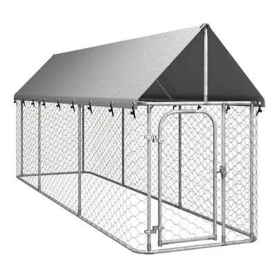 (400 x x cm) vidaXL Outdoor Dog Kennel with Roof Patio Enclosure Dog Cage Dog House Crate