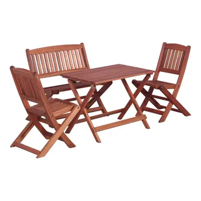 vidaXL Piece Solid Eucalyptus Wood Outdoor Dining Set Children Table Chair