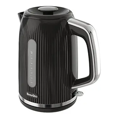 Breville Bold Black Electric Kettle | 1.7L | 3kW Fast Boil | Black & Silver Chrome [VKT221]