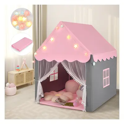 Large Kids Play House In/door Castle Fairy Tent with Light & Mat