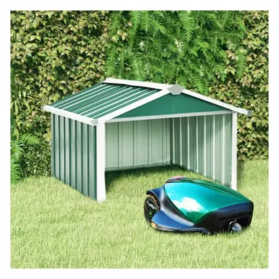 vidaXL Garden Robot Lawnmower Shed Galvanised Steel Green Tool Storage Shed