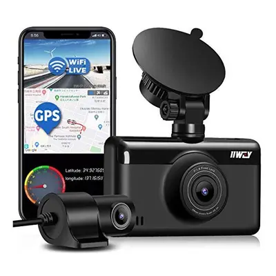 Dash Cam Front and Rear 4K & 1080P Ã£Built with WIFI & GPSÃ£Dual dash Cam (Single Front 4K), Car