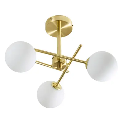 Litecraft Estelle Ceiling Light Bathroom Semi Flush Arm- Satin Brass