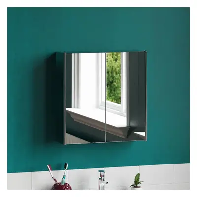 (Double Cabinet) Tiano Mounted Mirrored Bathroom Storage Cabinet