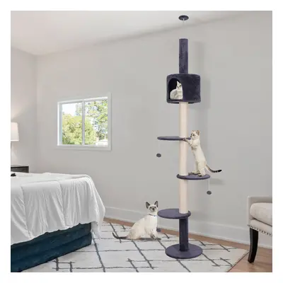 (Blue) Floor to Ceiling Cat Tree Kitty Scratching Post UK