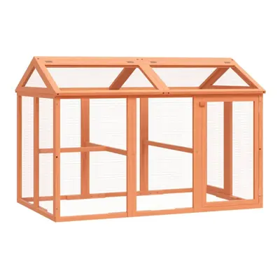 (brown) vidaXL Run Box Animal Cage Run Enclosure Wooden Rabbit Hutch Solid Wood Pine