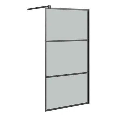 vidaXL Walk-in Shower Wall 100x195cm Dark ESG Glass Black Shower Enclosure