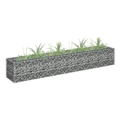 vidaXL Gabion Raised Bed Galvanised Steel 180x30x30cm Garden Fencing Planter