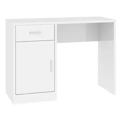 (High gloss white) vidaXL Desk with Drawer and Cabinet 100x40x73cm PC Writing Table Multi Colour