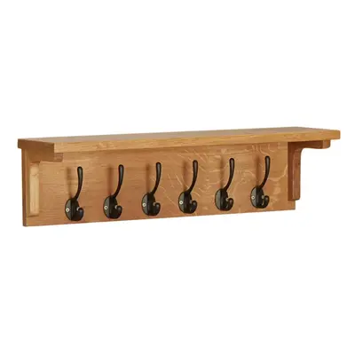 vidaXL Coat Rack 60x16x16 cm Solid Oak Wood