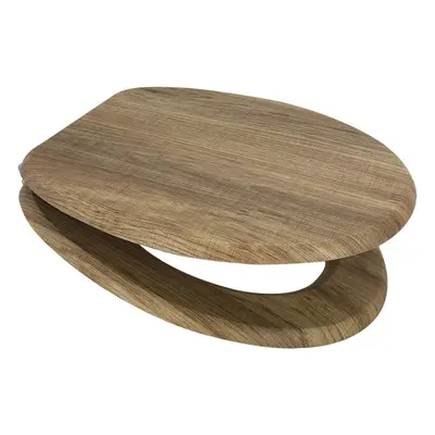 Rustic Oak MDF Wood Toilet Seat