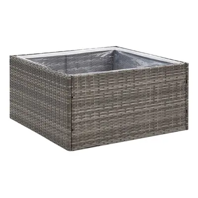 (grey, x x cm) vidaXL Garden Planter Outdoor Planter Flower Patio Pot Plant Box Poly Rattan