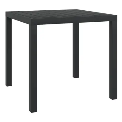 vidaXL Garden Dining Table WPC Aluminium 80x80x74cm Black Outdoor Furniture