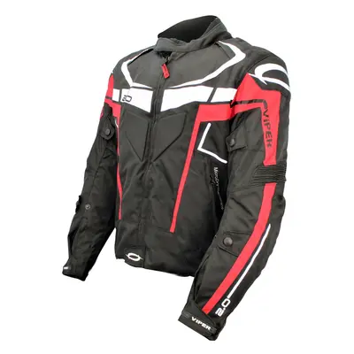 (4XL/50, Black/Red) Viper Axis 2.0 CE Motorbike Jacket Reflective Waterproof Thermal Textile Arm