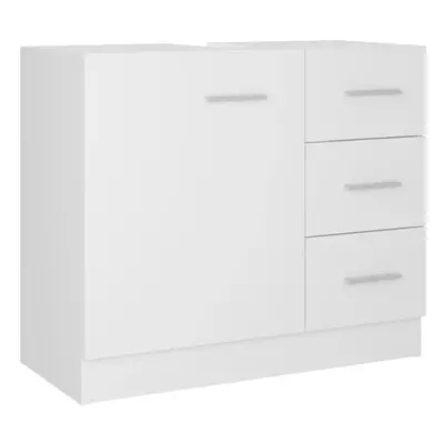 vidaXL Sink Cabinet White Engineered Wood Bathroom Cupboard Storage Organiser