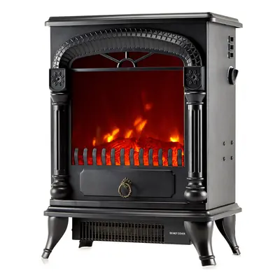 NETTA 2000W Arch Fireplace Stove Heater with Flame Effect - Black