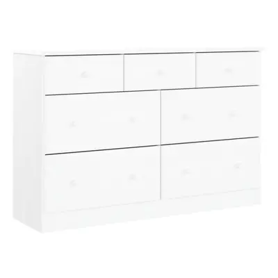 (white) vidaXL Chest of Drawers Wooden Storage Cabinet Sideboard ALTA Solid Wood Pine