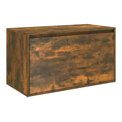 (smoked oak) vidaXL Hall Bench Engineered Wood Hallway Entryway Storage Bench Multi Colours