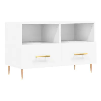 (white) vidaXL TV Cabinet TV Unit Sideboard TV Stand High Gloss White Engineered Wood