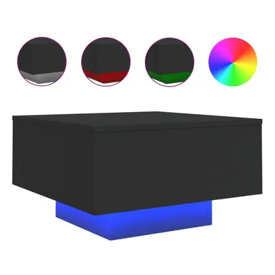 (black, x x cm) vidaXL Coffee Table with LED Lights Hallway Tea Side End Table Sofa Table