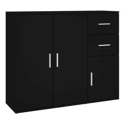 (black) vidaXL Sideboard 91x29.5x75 cm Engineered Wood Storage Cabinet Multi Colours