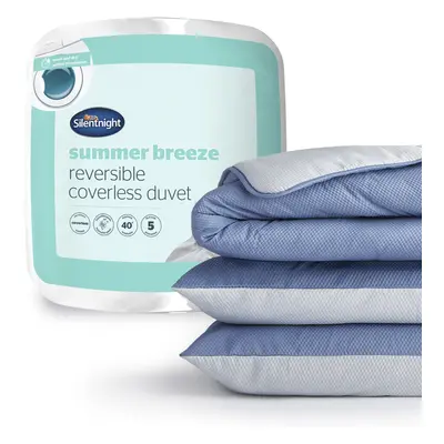 (Super King, Grey/Blue) Silentnight Summer Breeze 2.5 Tog Coverless Duvet & Pillowcase