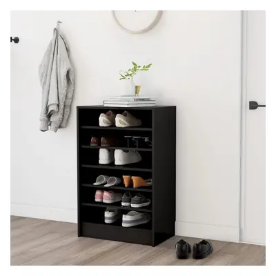 vidaXL Shoe Cabinet Black Chipboard Home Hallway Shoe Organiser Shelf Rack