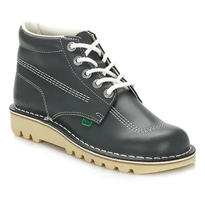 (UK 11) Kickers Mens Kick Hi Core Navy/Natural Leather Boots