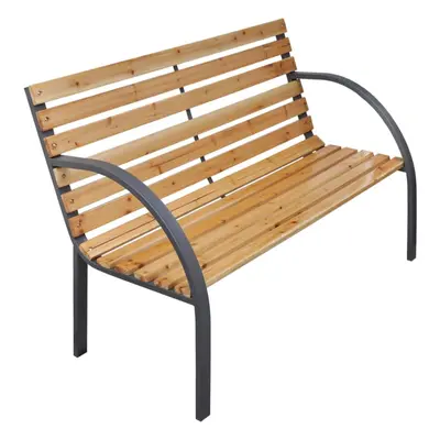 vidaXL Solid Wood Fir Garden Bench cm Park Porch Patio Outdoor Bench Seat