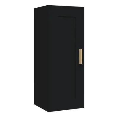 (Black) vidaXL Wall Cabinet Hanging Storage Cabinet Wall Cupboard Engineered Wood