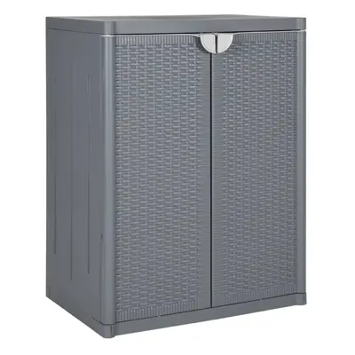 (2 shelves) vidaXL Garden Storage Cabinet Outdoor Organiser Storage Cabinet PP Rattan