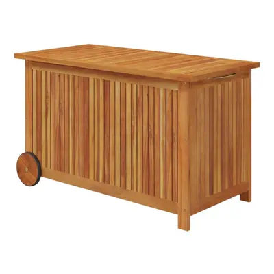 (90 x x cm) vidaXL Solid Wood Acacia Garden Storage Box with Wheels Tool Chest Storage