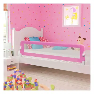 vidaXL Toddler Safety Bed Rail Pink 180x42cm Polyester Kids Nursery Rails