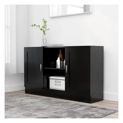 vidaXL Sideboard Black Engineered Wood Storage Cupboard Side Buffet Cabinet